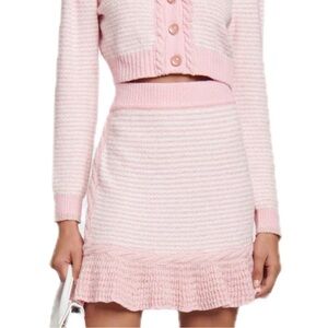 NWT Love Shack Fancy Heiress Pink Knit Skirt